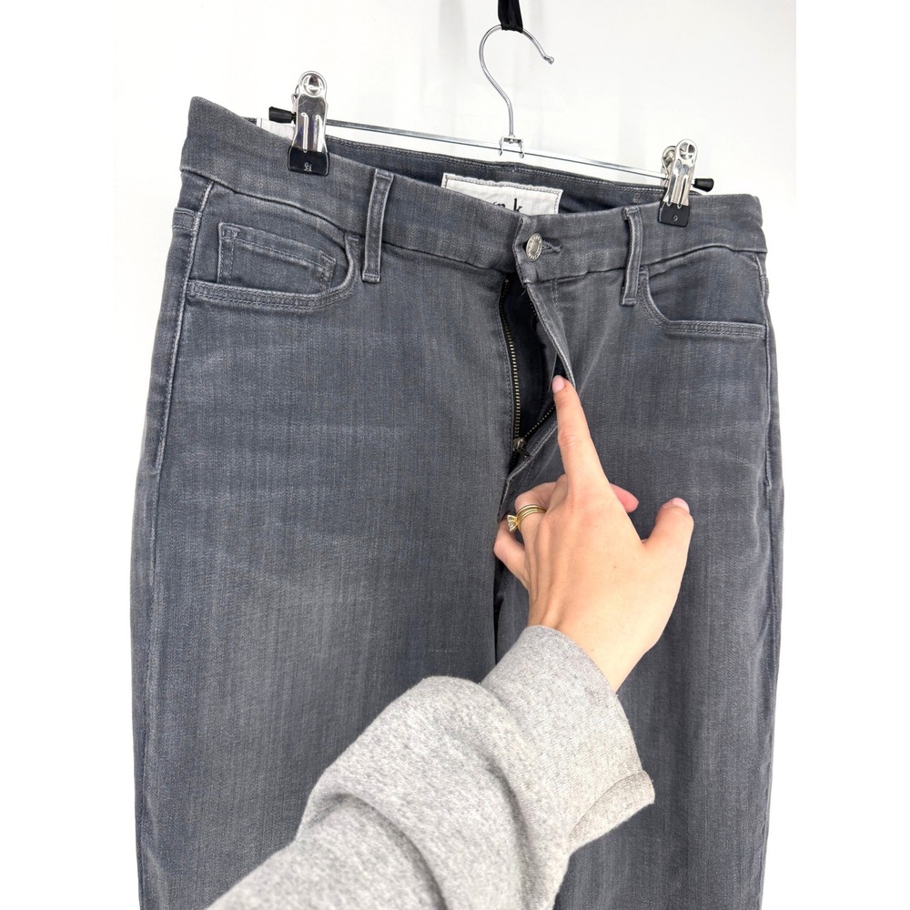 Frank & Eileen Sligo High Rise Skinny Jeans Charcoal Grey Raw Hem Size 30 USA - Picture 7 of 13